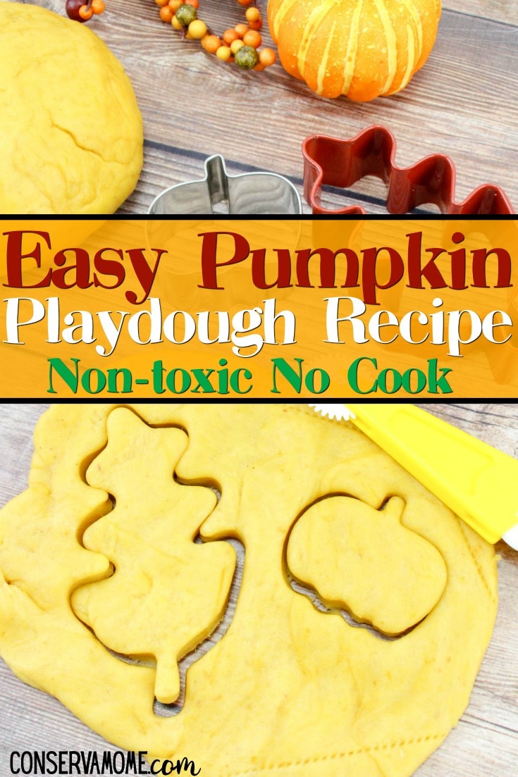 Non Toxic Easy Pumpkin playdough recipe- No Cook